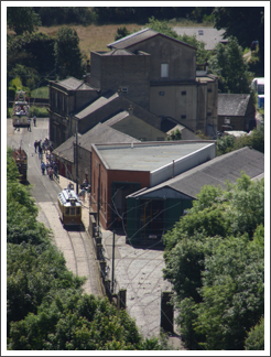 Crich Tramway museum from Sherwood Foresters Memorial