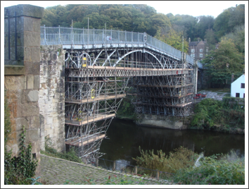 The Iron Bridge under renovation