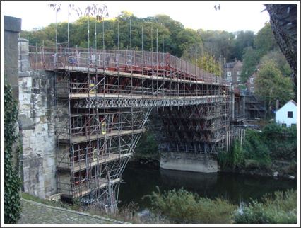 Ironbridge with scaffolding