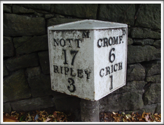 Mile Post: Bullbridge Hill, Fritchley