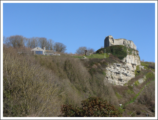 Rufus Castle from Church  Ope Cove