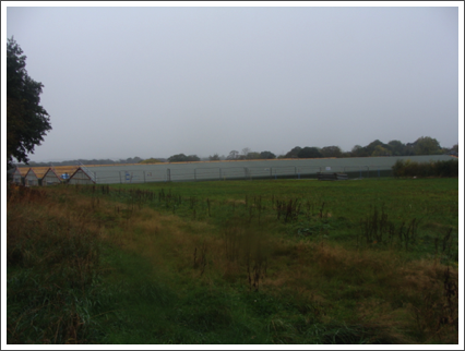 The first shed with it's roof nearly finished