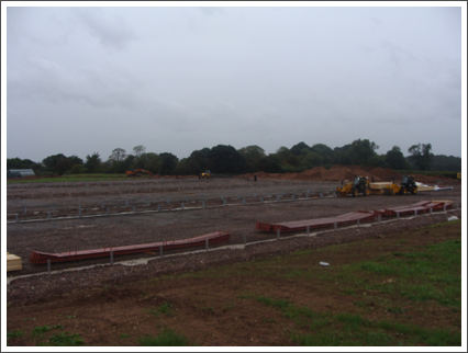 The footings for 4 new chicken sheds